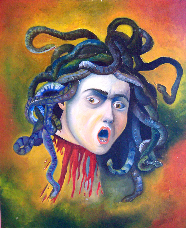600x734 Medusa On Behance - Medusa Painting By Caravaggio