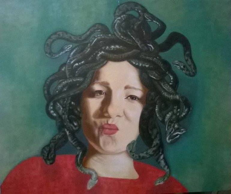 770x647 Saatchi Art Medusa Conteporari (Caravaggio) Painting By Andreea - Medusa Painting By Caravaggio