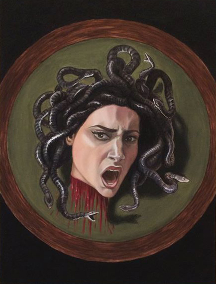 434x569 Caravaggio Inspired Medusa Self Portrait By Silvi Art - Medusa Painting By Caravaggio