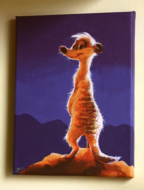 498x658 Meerkat Painting By Henrieke - Meerkat Painting