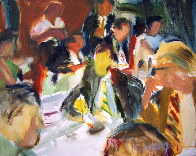 640x510 Bob Dornberg Artwork Rv9 Business Meeting Original Painting Oil - Meeting Painting