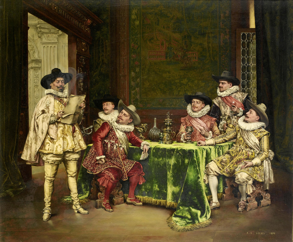 970x800 Free Shipping Classical Court Figure Earl Man Discuss Meeting Oil - Meeting Painting