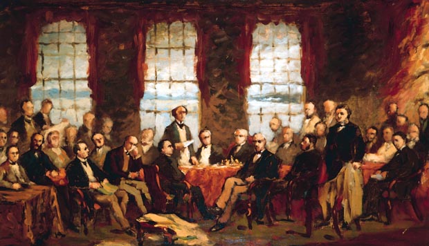 620x356 Collection Image Meeting Of The Delegates Of British North America - Meeting Painting