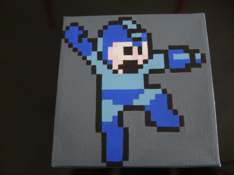 900x675 Mega Man Pixel Painting By Shampooteacher - Mega Man Painting