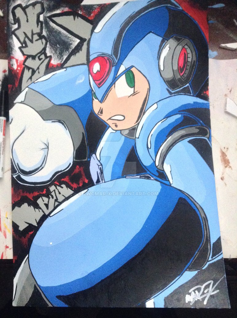 772x1034 Megaman X Acrylic Painting (For Sale) By Ewcmar X - Mega Man Painting