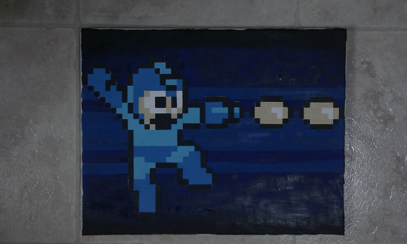 1296x776 Painting Mega Man - Mega Man Painting