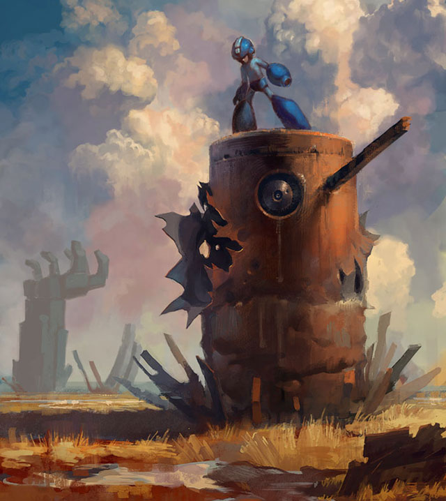 640x718 The 20 Awesomest Pieces Of Mega Man Fan Art Page 7 - Mega Man Painting