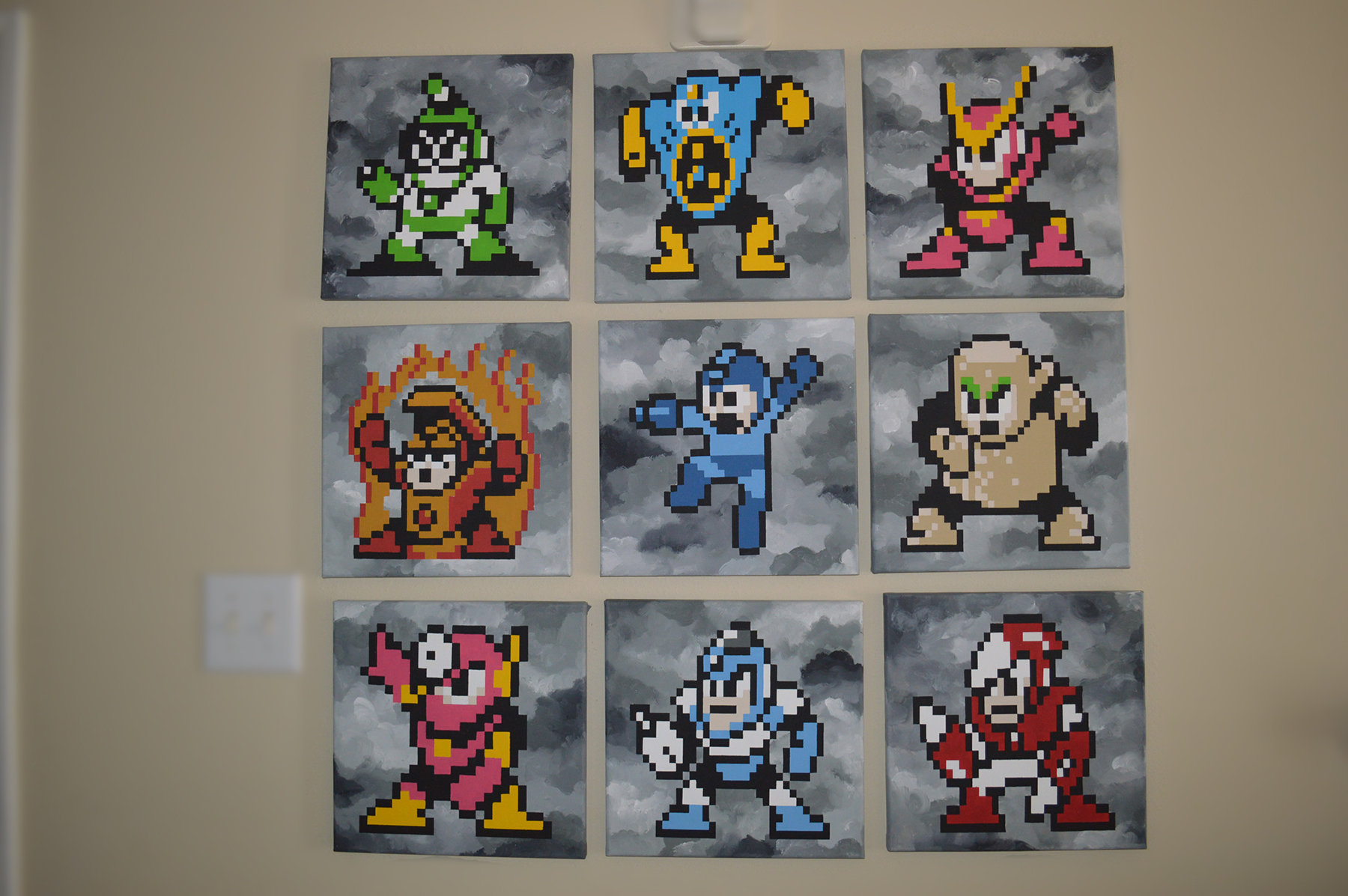 1800x1197 Mega Man 2 Boss Painting Collection Palmer's Pixels - Mega Painting