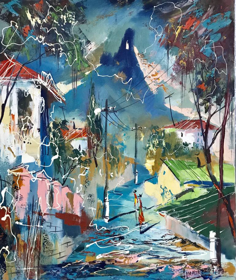 770x914 Saatchi Art Fare Away From Mega Cities Painting By Anna Matiienko - Mega Painting
