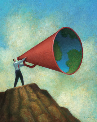 313x392 Contact George Schill - Megaphone Painting