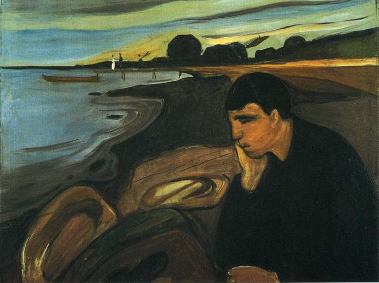 745x557 Melancholy, 1894 By Edvard Munch - Melancholy Painting