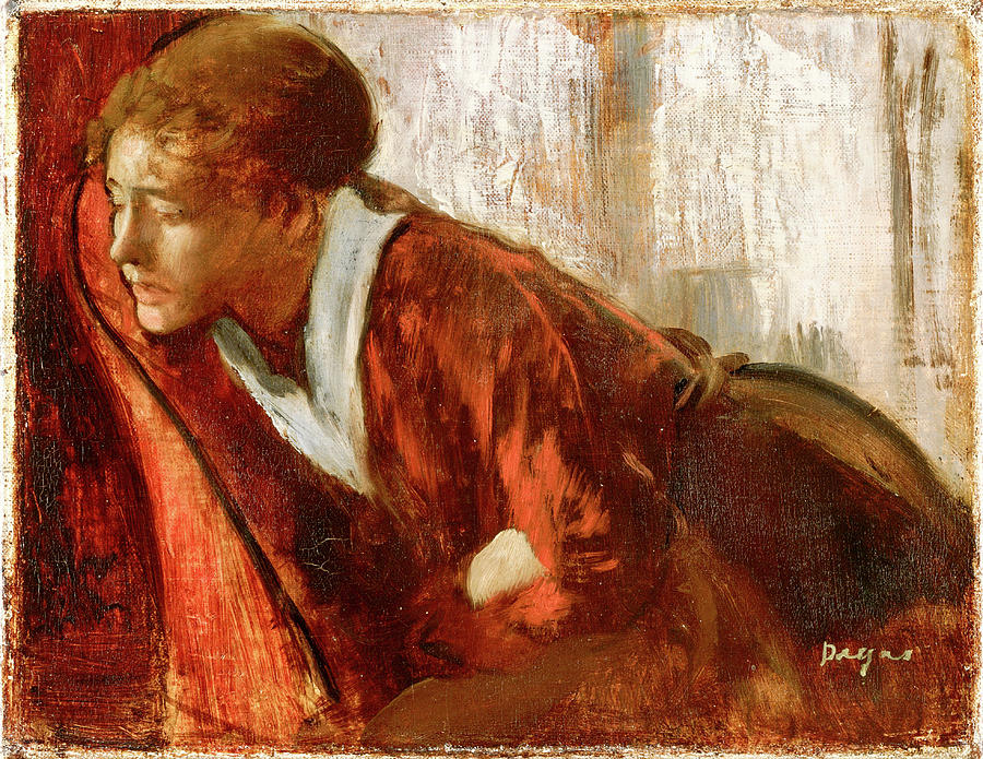 900x695 Melancholy Painting By Edgar Degas - Melancholy Painting