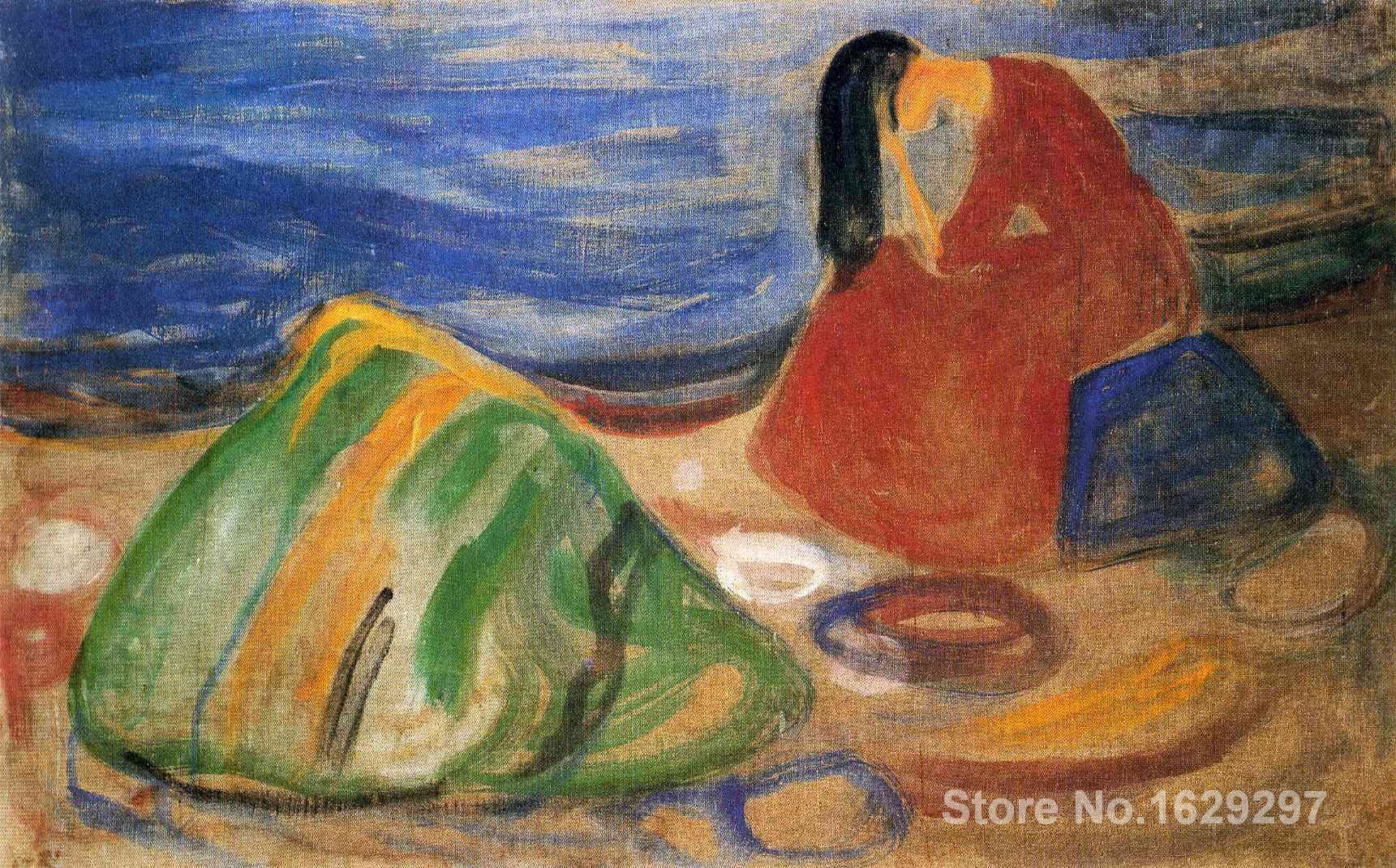 1721x1071 Modern Colorful Paintings Melancholy By Edvard Munch High Quality - Melancholy Painting