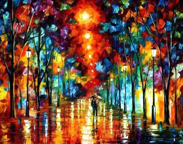 600x475 Melody Of The Night By Leonid Afremov Interior Paintings Awesome - Melody Of The Night Painting