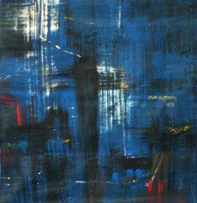 400x412 African Abstract Fine Art Painting - Melody Of The Night Painting
