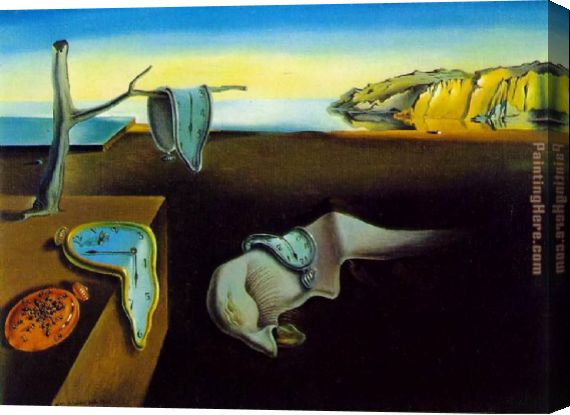 570x415 Salvador Dali Clock Melting Clocks Stretched Canvas Painting - Melting Clock Painting Artist