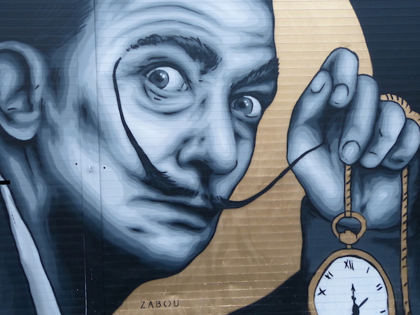 600x450 Zabou Paints Salvador Dali On Commercial Road - Melting Clocks Painting Name