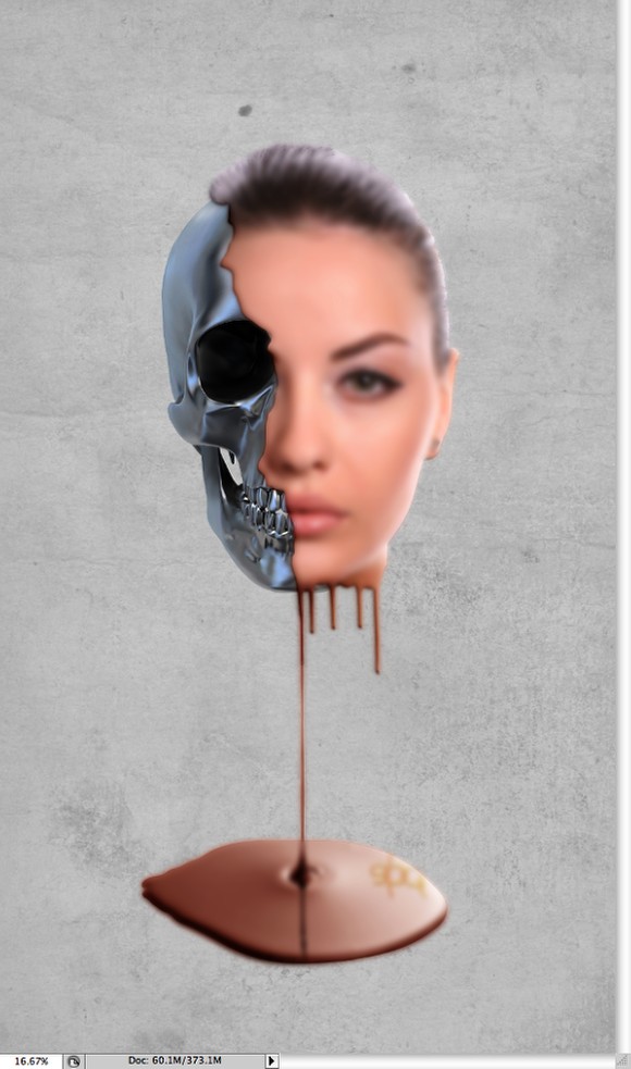580x983 Melting Girl In Photoshop - Melting Face Painting