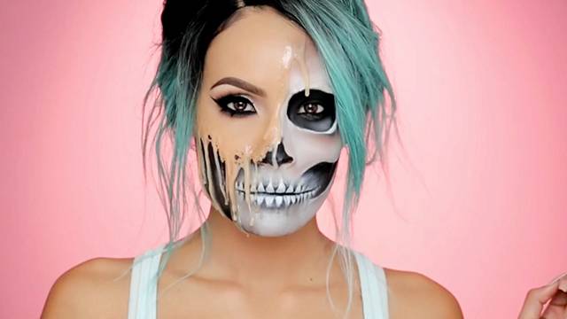640x360 Mind Blowing Melting Skull Makeup Tutorial Rtm - Melting Face Painting
