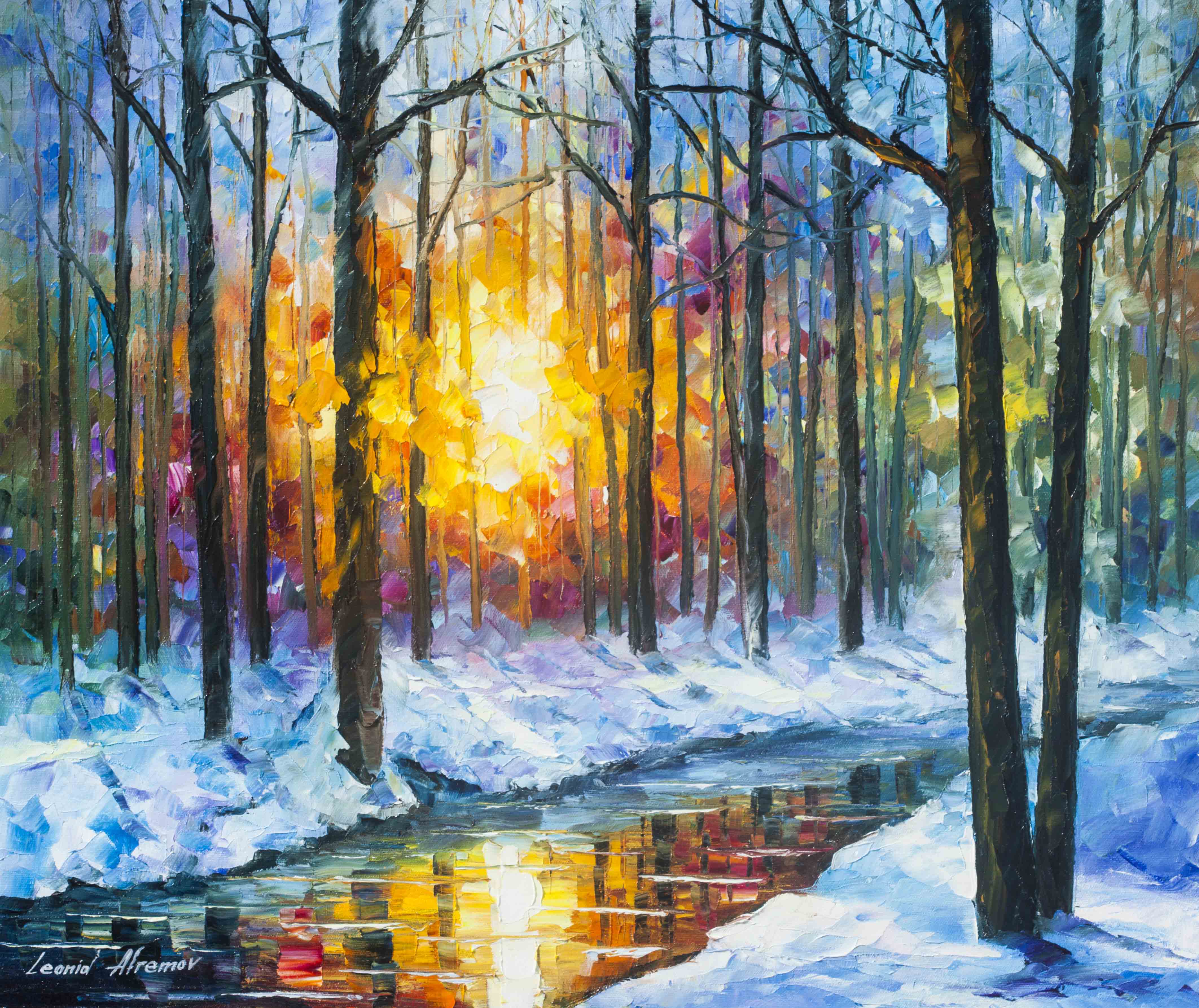 Леонид Афремов картины зима