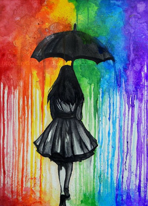 600x832 28 Fantastic Melted Crayon Art Ideas - Melting Painting