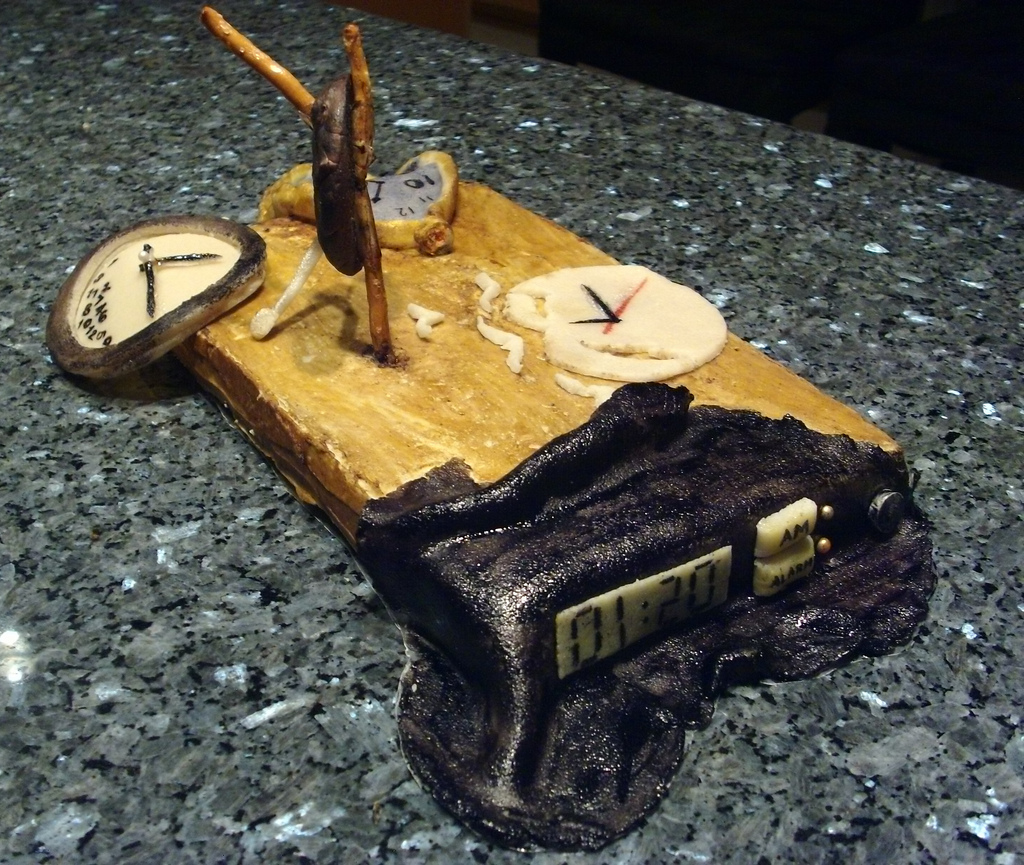 1024x865 Melting Clocks Vegan Cake The Persistence Of Memory - Melting Time Painting