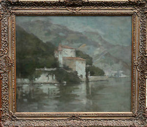 300x258 Samuel Melton Fisher 1860 1939 British Art Lake Como Italian Villa - Melton Painting