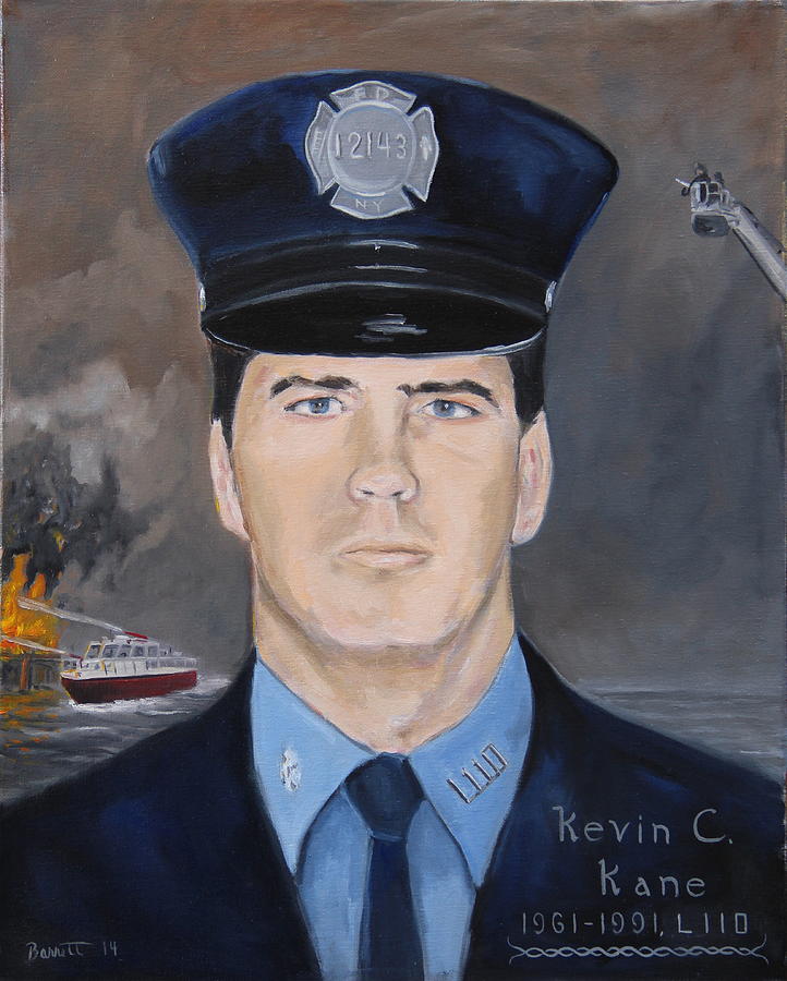 722x900 Firefighter Kevin Kane Memorial Painting By Mark Barrett - Memorial Painting