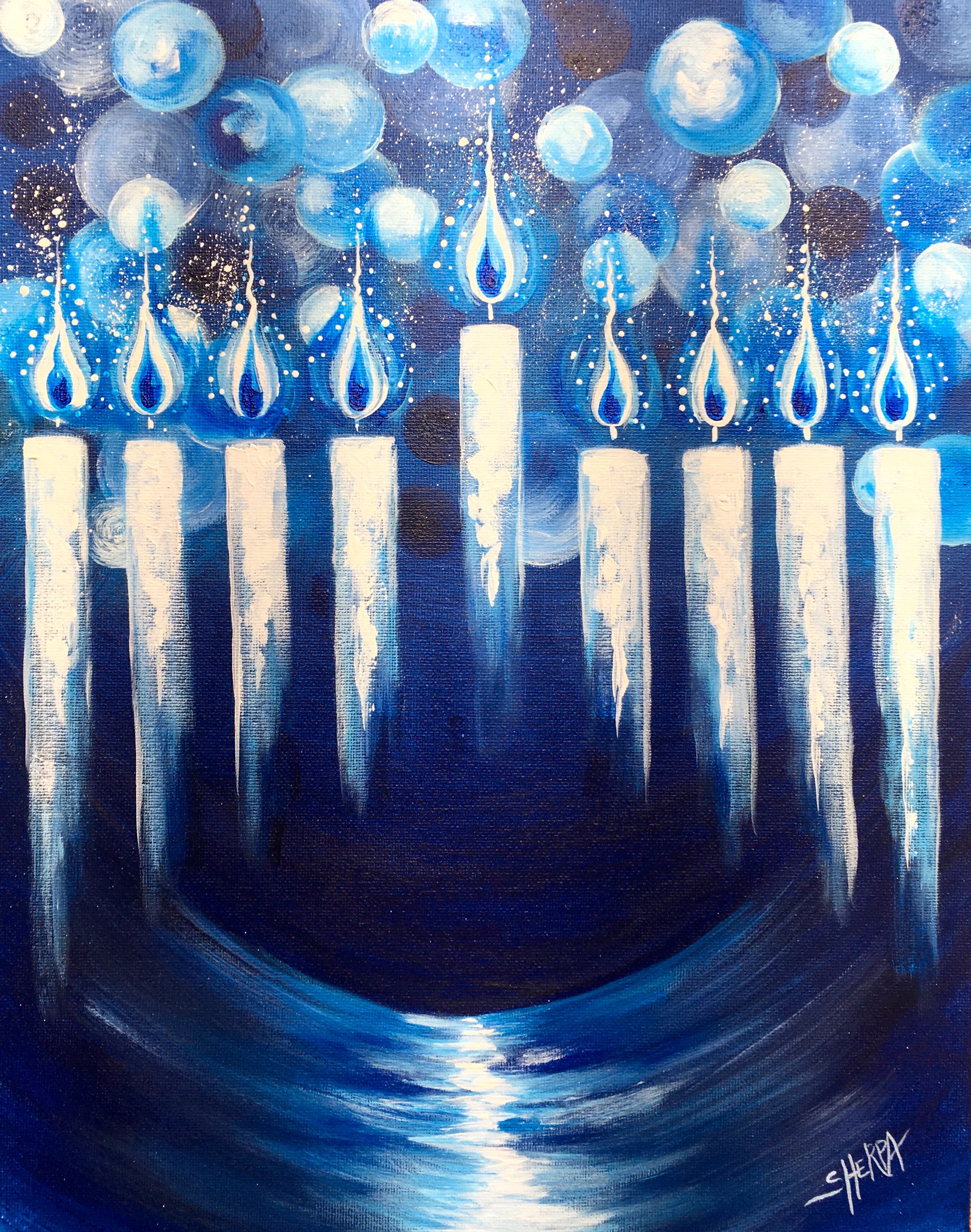 2701x3427 How To Paint A Hanukkah Menorah Step By Step Acrylic Painting - Menorah Painting