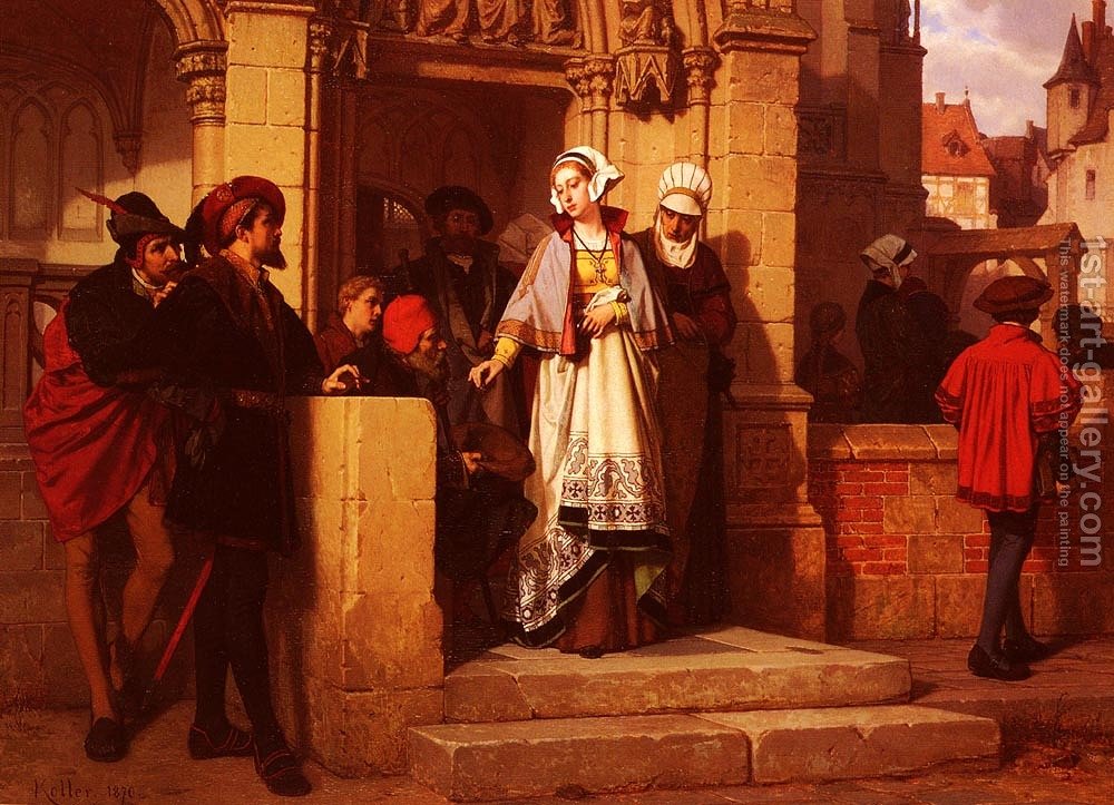 1000x723 Faust And Mephistopheles Waiting For Gretchen - Mephistopheles Painting