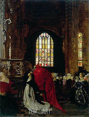 304x400 Mephistopheles And Marguerite In The Cathedral Frank Cadogan - Mephistopheles Painting