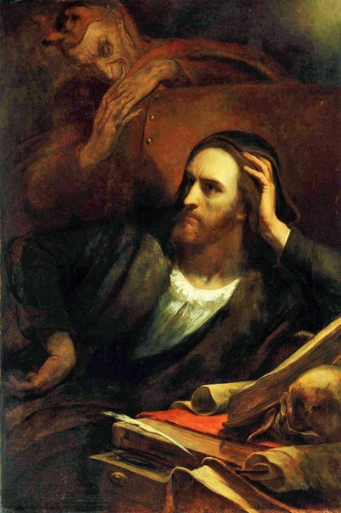 499x750 Sakrogoat Ary Scheffer - Mephistopheles Painting