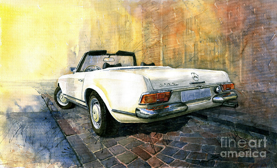 900x548 Mercedes Benz W113 280 Sl Pagoda Painting By Yuriy Shevchuk - Mercedes Benz Painting