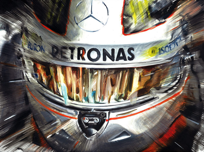 700x522 Original Oil Painting On Canvas By Andrea Del Pesco, Michael - Mercedes Painting