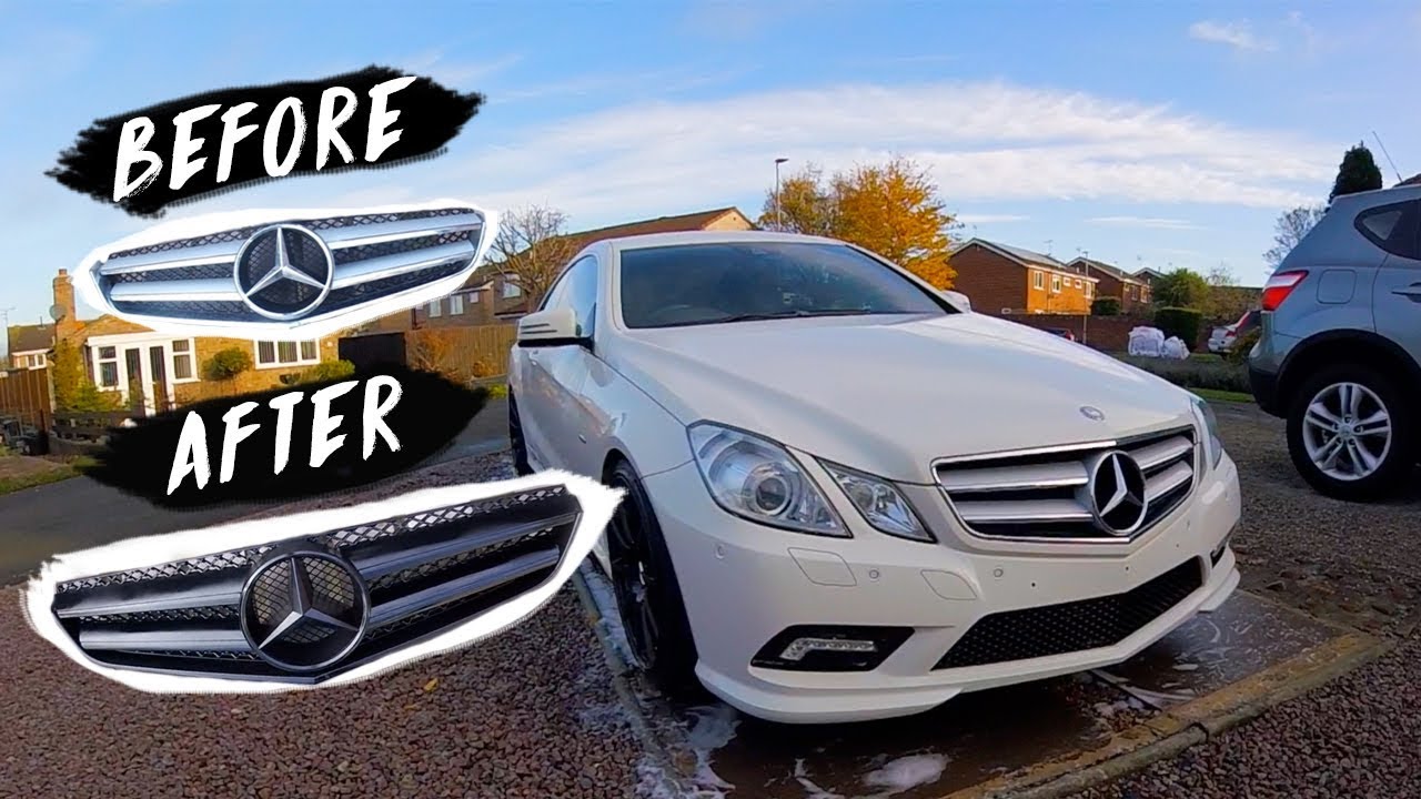 1280x720 Spray Painting My Front Grill Gloss Black Mercedes E350 - Mercedes Painting