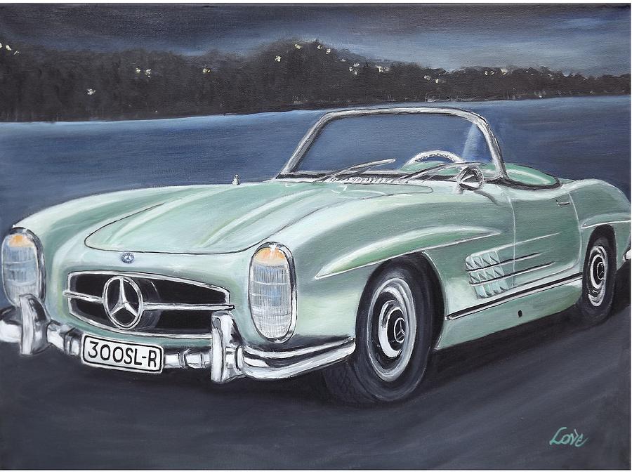 900x675 Vintage Mercedes Painting By Joseph Love - Mercedes Painting