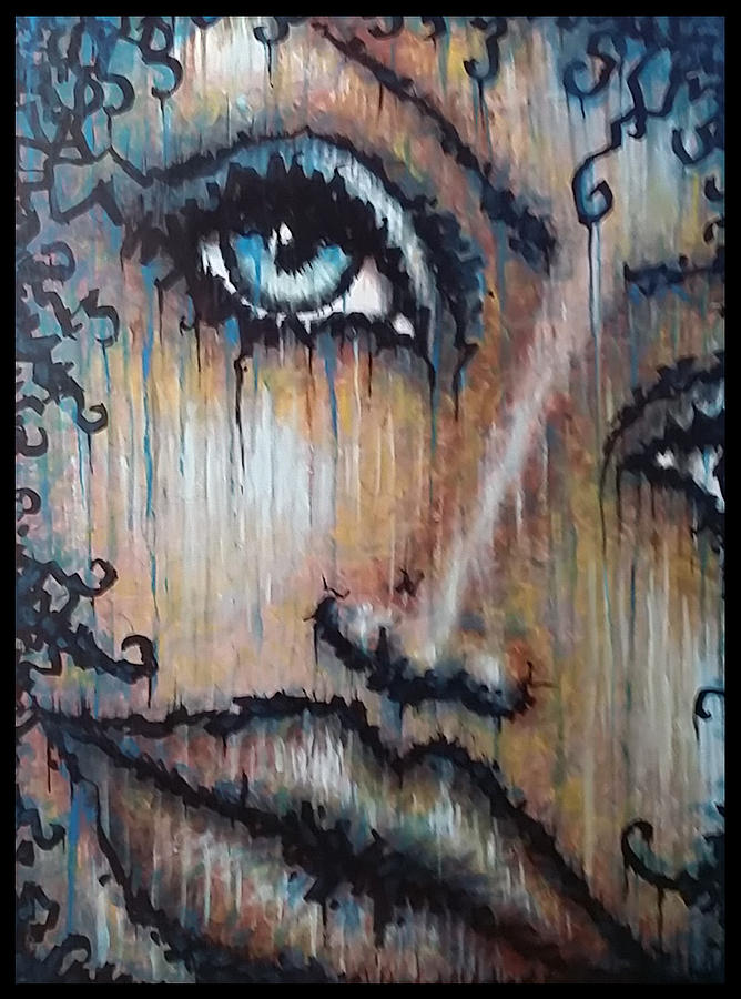 668x900 Graffiti Blue Painting By Matt Mercer - Mercer Painting