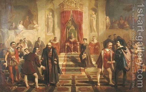 512x325 The Trial Scene From The Merchant Of Venice Thomas Hill - Merchant Of Venice Painting