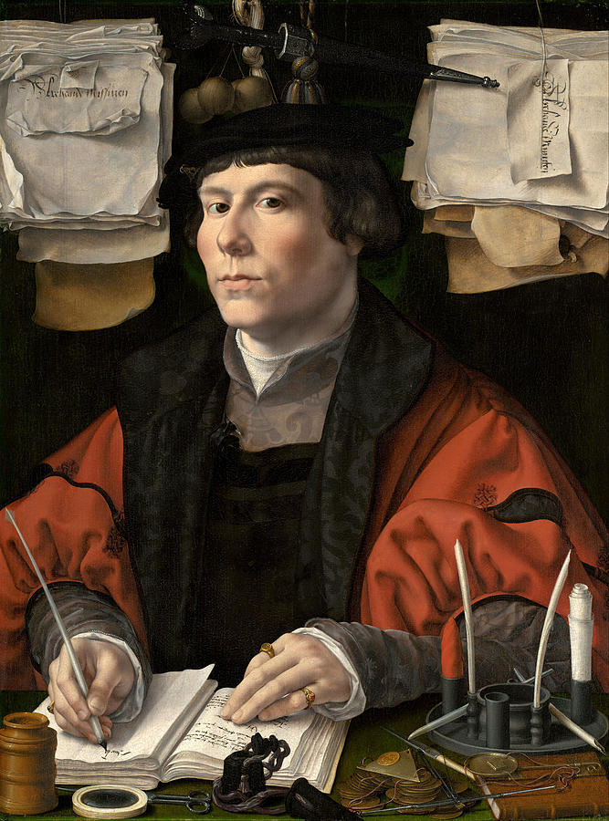 667x900 Portrait Of A Merchant Painting By Jan Gossaert - Merchant Painting