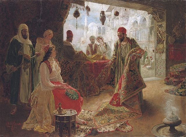 640x474 The Carpet Merchant Art History, Turkish Art And Paintings - Merchant Painting