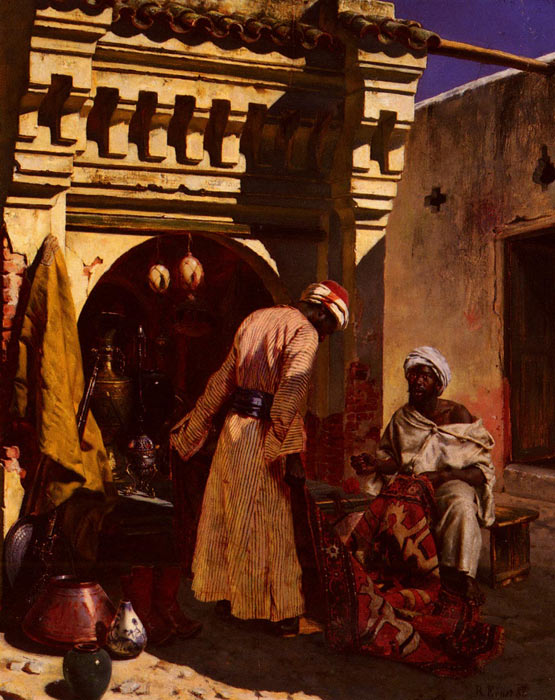 555x700 The Rug Merchant - Merchant Painting