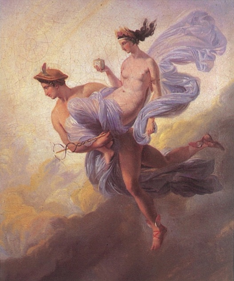 800x962 Pandora Carried Off By Mercury Painting Jean Alaux Oil Paintings - Mercury Painting