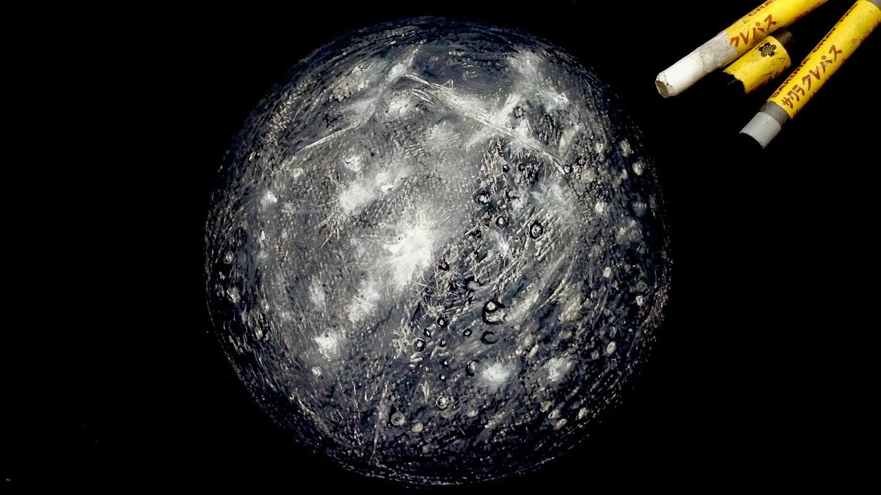 1280x720 Oil Pastel Painting Mercury By Polka. - Mercury Planet Painting