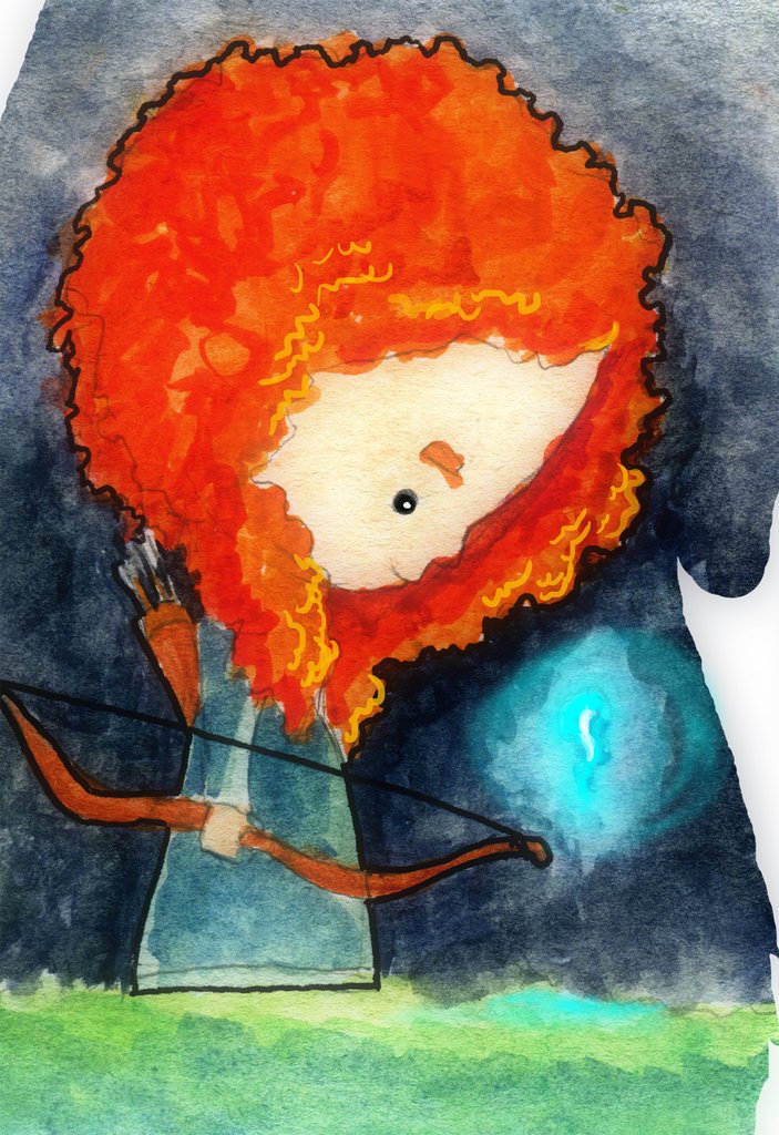 703x1024 Merida The Brave Watercolor Ben Byrd Art - Merida Painting