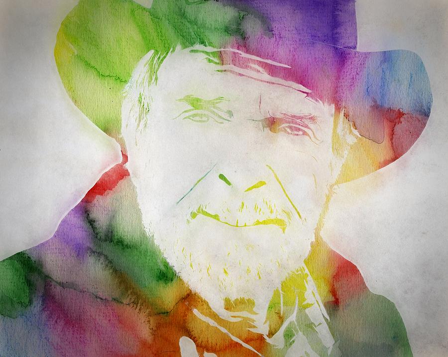 900x717 Merle Haggard Watercolor Painting By Dan Sproul - Merle Haggard Painting