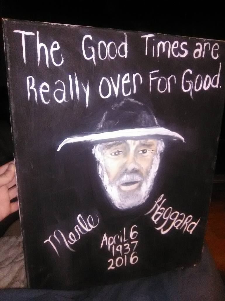770x1027 Saatchi Art Merle Haggard Painting By Julie Brown - Merle Haggard Painting