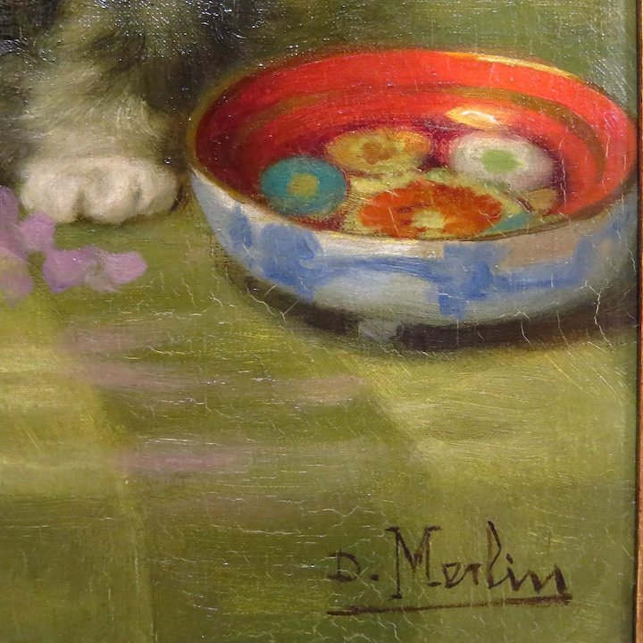 720x720 Three Kittens French Oil Painting By Daniel Merlin Larie Allen - Merlin Painting