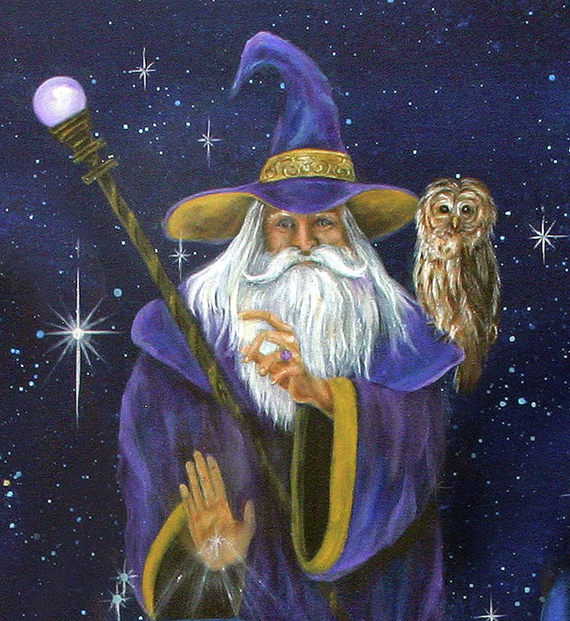 826x900 Magical Merlin Painting By Sundara Fawn - Merlin Painting