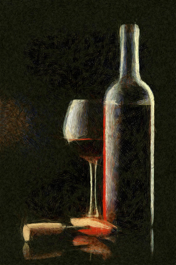 598x900 Merlot Red Wine Painting By Georgi Dimitrov - Merlot Painting