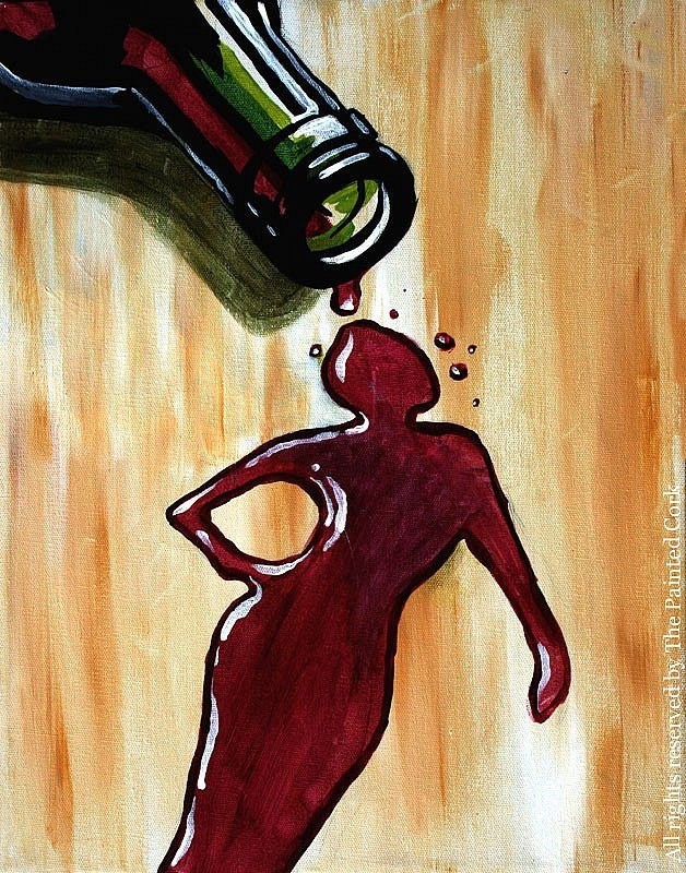 628x800 View All Painting Class Portfolio Pieces Of The Painted Cork - Merlot Painting